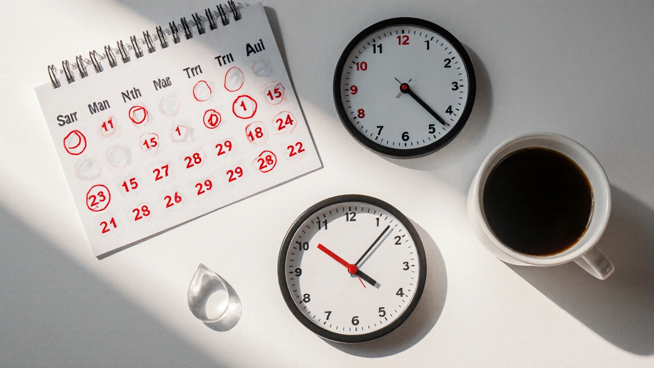 Календарь с пометками подготовки к сдаче анализа крови и запрещённые продукты.
