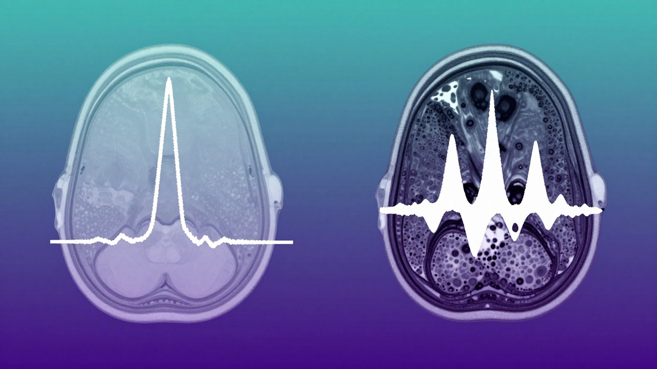 Спектроскопия МРТ: сравнение химического состава кисты и опухоли
