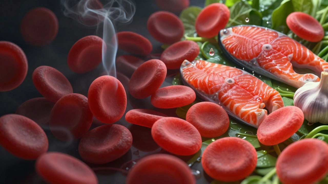 Концептуальное изображение влияния питания и образа жизни на кровь